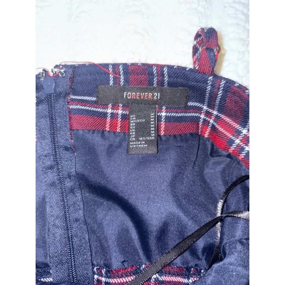 Rare Y2K‎ Plaid Mini Dress 90s Grunge Schoolgirl Dark Academia Red Navy Medium - Picture 5 of 5